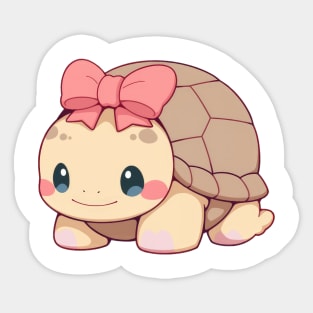 Cute turtle hiding in shell Sticker